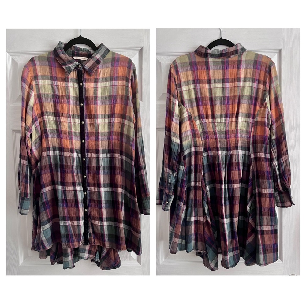 SOFT SURROUNDINGS Multicolor Plaid Button-Up Tunic